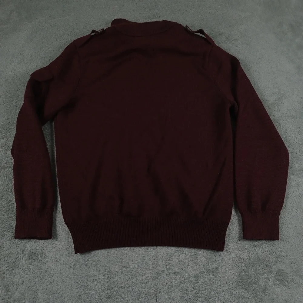 Banana Republic Sweater Mens Large Red 1/4‎ Zip Wool Blend Military Casual